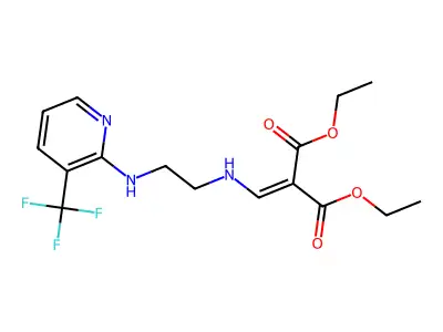 1,3-diethyl 2-{[(2-{[3-(trifluoromethyl)pyridin-2-yl]amino}ethyl)amino]methylidene}propanedioate structure