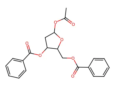 D-erythro-Pentofuranose, 2-deoxy-, 1-acetate 3,5-dibenzoate structure