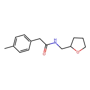 2-(4-methylphenyl)-N-{[(2S)-oxolan-2-yl]methyl}acetamide structure