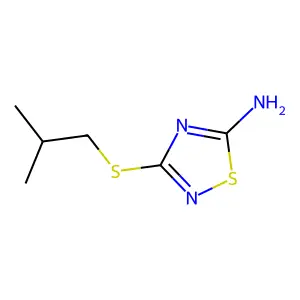3-Isobutylsulfanyl-[1,2,4]thiadiazol-5-ylamine structure
