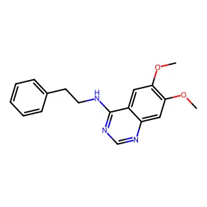 6,7-dimethoxy-N-(2-phenylethyl)quinazolin-4-amine structure