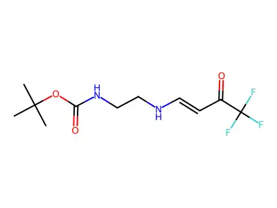 tert-butyl N-{2-[(4,4,4-trifluoro-3-oxobut-1-enyl)amino]ethyl}carbamate structure