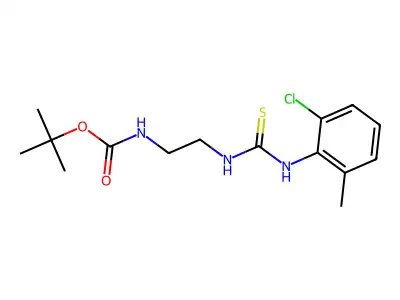 Carbamic acid, [2-[[[(2-chloro-6-methylphenyl)amino]thioxomethyl]amino]ethyl]-, 1,1-dimethylethyl ester structure
