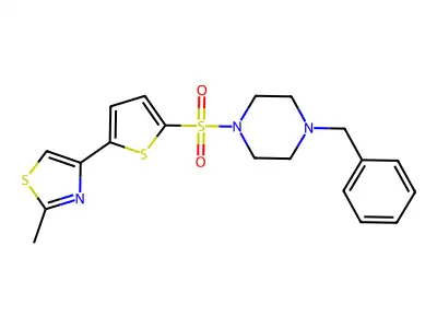 4-{5-[(4-Benzylpiperazino)sulfonyl]-2-thienyl}-2-methyl-1,3-thiazole structure
