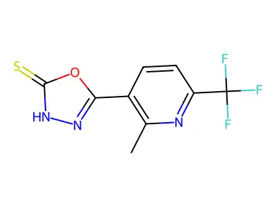 5-[2-Methyl-6-(trifluoromethyl)-3-pyridyl]-1,3,4-oxadiazole-2-thiol structure