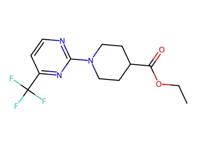 Ethyl 1-[4-(trifluoromethyl)pyrimidin-2-yl]piperidine-4-carboxylate structure