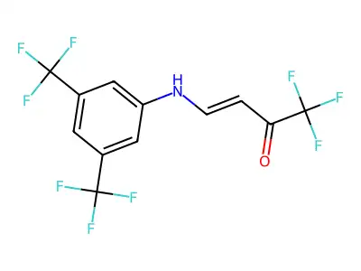 4-[3,5-Bis(trifluoromethyl)anilino]-1,1,1-trifluorobut-3-en-2-one structure