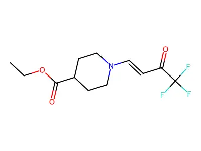Ethyl 1-(4,4,4-trifluoro-3-oxobut-1-enyl)piperidine-4-carboxylate structure