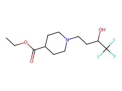 Ethyl 1-(4,4,4-trifluoro-3-hydroxybutyl)piperidine-4-carboxylate structure