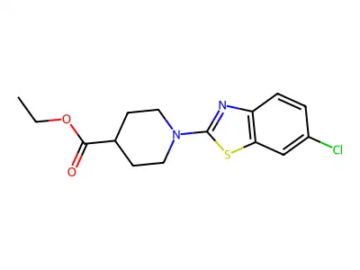 Ethyl 1-(6-chloro-1,3-benzothiazol-2-yl)piperidine-4-carboxylate structure