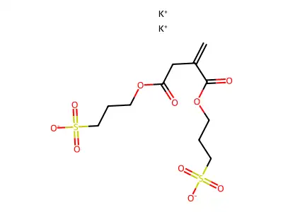 Dipotassium bis(3-sulphonatopropyl) methylenesuccinate structure
