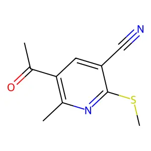 5-Acetyl-6-methyl-2-(methylsulfanyl)nicotinonitrile structure