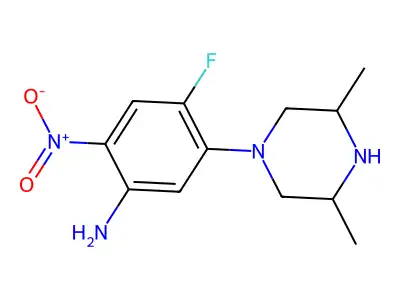 5-(3,5-Dimethylpiperazin-1-yl)-4-fluoro-2-nitroaniline structure