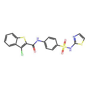 3-CL-N-(4-((1,3-Thiazol-2-ylamino)sulfonyl)PH)-1-benzothiophene-2-carboxamide structure
