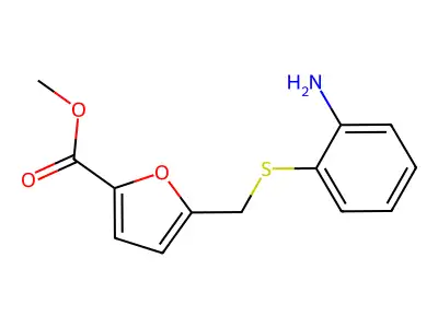 5-(2-Amino-phenylsulfanylmethyl)-furan-2-carboxylic acid methyl ester structure