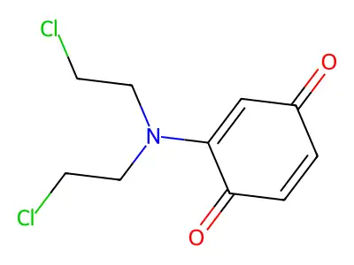 2-(Bis(2-chloroethyl)amino)-1,4-benzoquinone structure