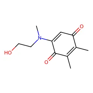 2,5-Cyclohexadiene-1,4-dione, 5-((2-hydroxyethyl)methylamino)-2,3-dimethyl- structure
