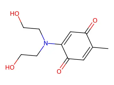 2-[Bis(2-hydroxyethyl)amino]-5-methylcyclohexa-2,5-diene-1,4-dione structure