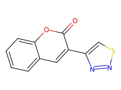3-(1,2,3-thiadiazol-4-yl)-2H-chromen-2-one structure