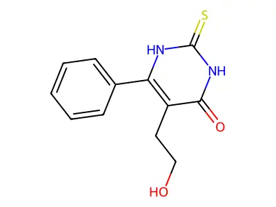 5-(2-hydroxyethyl)-6-phenyl-2-sulfanylidene-1H-pyrimidin-4-one structure
