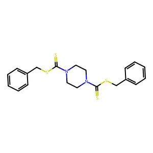 Dibenzyl piperazine-1,4-dicarbodithioate structure