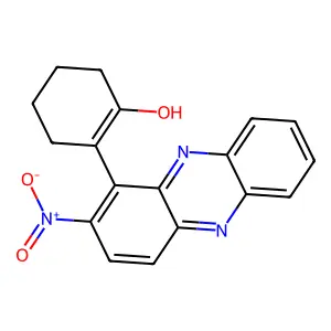 Cyclohexanone, 2-(2-nitro-1(5H)-phenazinylidene)- structure