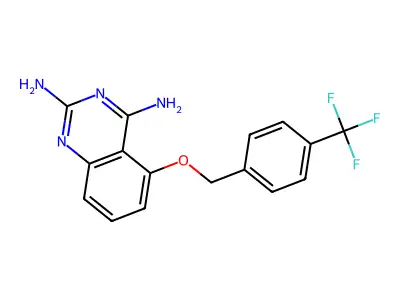 5-[[4-(Trifluoromethyl)phenyl]methoxy]quinazoline-2,4-diamine structure