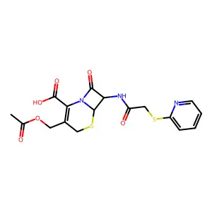 3-(acetyloxymethyl)-8-oxo-7-[(2-pyridin-2-ylsulfanylacetyl)amino]-5-thia-1-azabicyclo[4.2.0]oct-2-ene-2-carboxylic acid structure