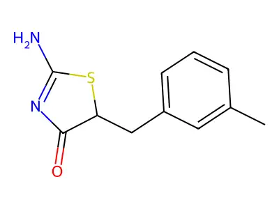 2-Imino-5-[(3-methylphenyl)methyl]-1,3-thiazolidin-4-one structure