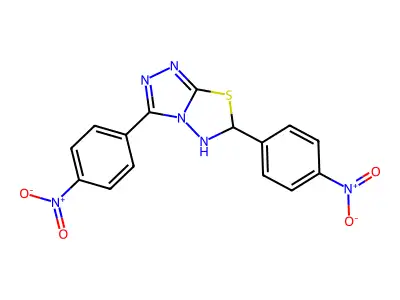 3,6-Bis(4-nitrophenyl)-5,6-dihydro-[1,2,4]triazolo[3,4-b][1,3,4]thiadiazole structure