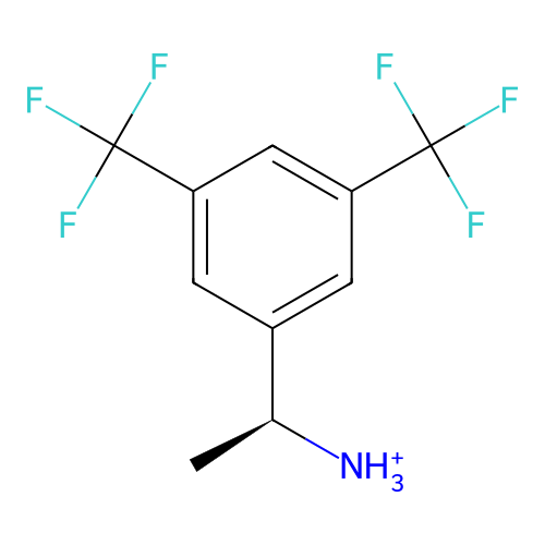 1-[3,5-Bis(trifluoromethyl)phenyl]ethan-1-aminium structure