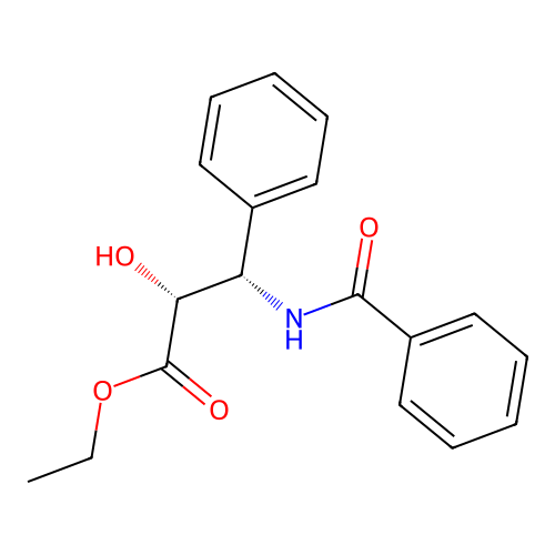 Ethyl (I+-R,I2S)-I2-(benzoylamino)-I+--hydroxybenzenepropanoate structure