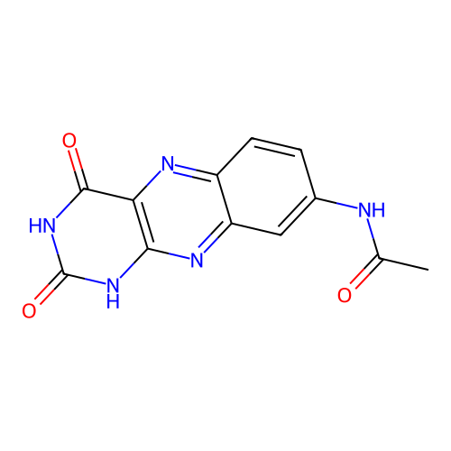 N-(2,4-dioxo-3,10-dihydrobenzo[g]pteridin-8-yl)acetamide structure