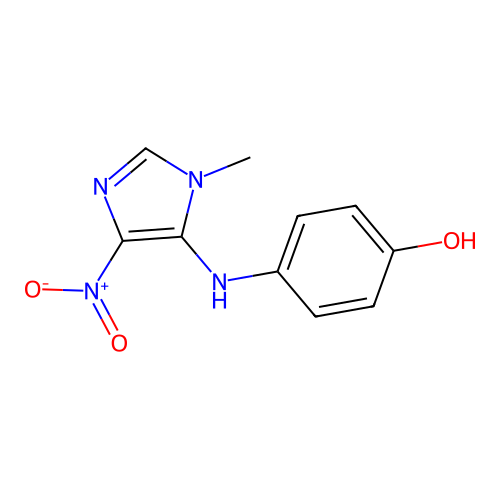 4-[(3-Methyl-5-nitro-4-imidazolyl)amino]phenol structure