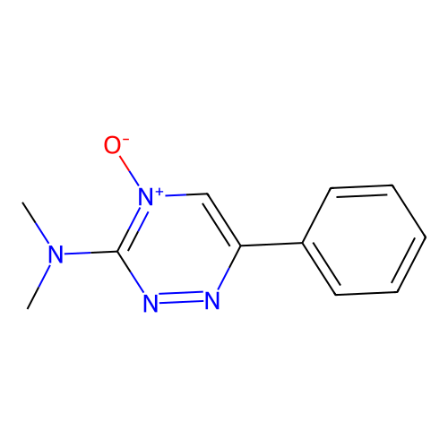 N,N-dimethyl-4-oxido-6-phenyl-1,2,4-triazin-4-ium-3-amine structure