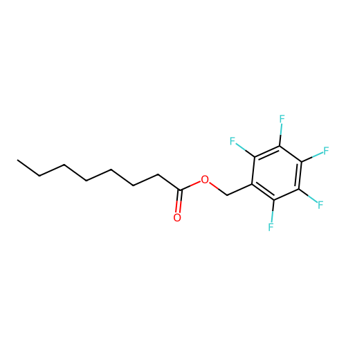 Octanoic acid, pentafluorobenzyl ester structure