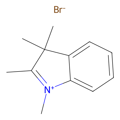 3H-Indolium, 1,2,3,3-tetramethyl-, bromide structure