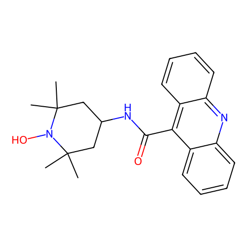 N-(1-hydroxy-2,2,6,6-tetramethylpiperidin-4-yl)acridine-9-carboxamide structure