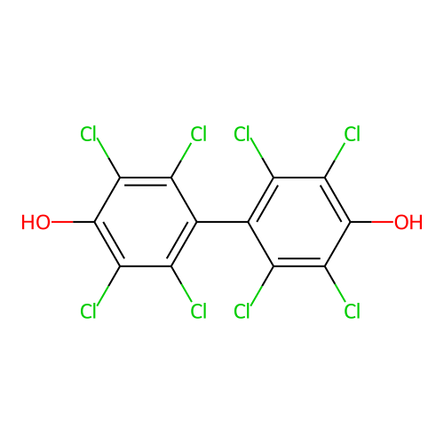 2,2',3,3',5,5',6,6'-Octachloro[1,1'-biphenyl]-4,4'-diol structure