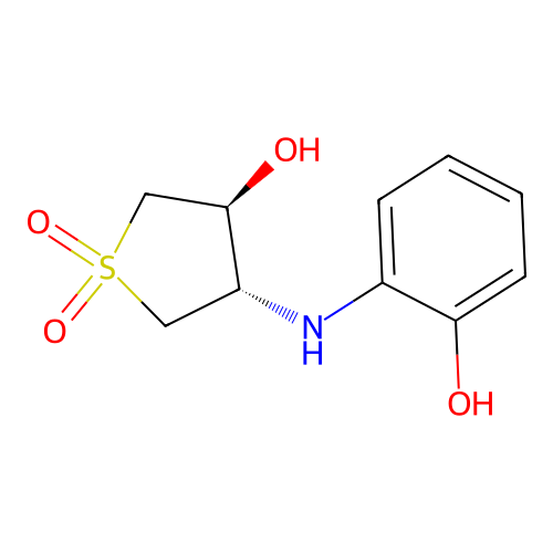 (3S,4S)-3-hydroxy-4-[(2-hydroxyphenyl)amino]-1lambda6-thiolane-1,1-dione structure