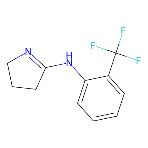 (4,5-dihydro-3H-pyrrol-2-yl)-(2-trifluoromethyl-phenyl)-amine structure