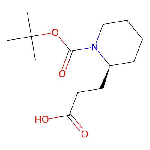 3-[(2S)-1-[(tert-butoxy)carbonyl]piperidin-2-yl]propanoic acid structure