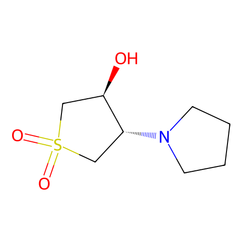 (3S,4S)-1,1-dioxo-4-pyrrolidin-1-ylthiolan-3-ol structure
