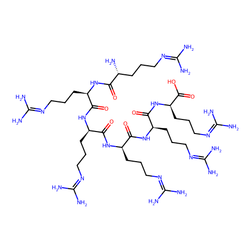 (R)-2-[(R)-2-(2-{(R)-2-[(R)-2-(2-Amino-5-guanidino-pentanoylamino)-5-guanidino-pentanoylamino]-5-guanidino-pentanoylamino}-5-guanidino-pentanoylamino)-5-guanidino-pentanoylamino]-5-guanidino-pentanoic acid structure