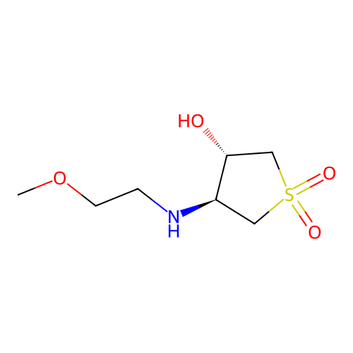 (3S,4S)-3-Hydroxy-4-((2-methoxyethyl)amino)tetrahydrothiophene 1,1-dioxide structure