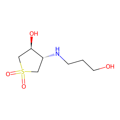 (3S,4S)-3-hydroxy-4-[(3-hydroxypropyl)amino]-1lambda6-thiolane-1,1-dione structure
