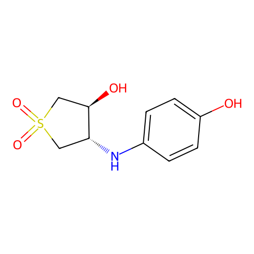 (3S,4S)-3-hydroxy-4-[(4-hydroxyphenyl)amino]-1lambda6-thiolane-1,1-dione structure