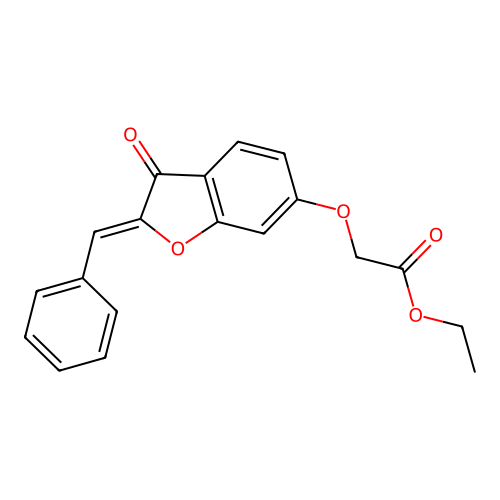 (Z)-ethyl 2-((2-benzylidene-3-oxo-2,3-dihydrobenzofuran-6-yl)oxy)acetate structure