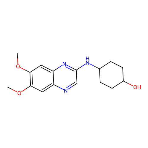 4-(6,7-Dimethoxy-quinoxalin-2-ylamino)-cyclohexanol structure