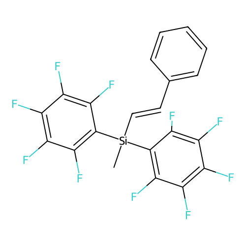 Methyl-bis(2,3,4,5,6-pentafluorophenyl)-(2-phenylethenyl)silane structure